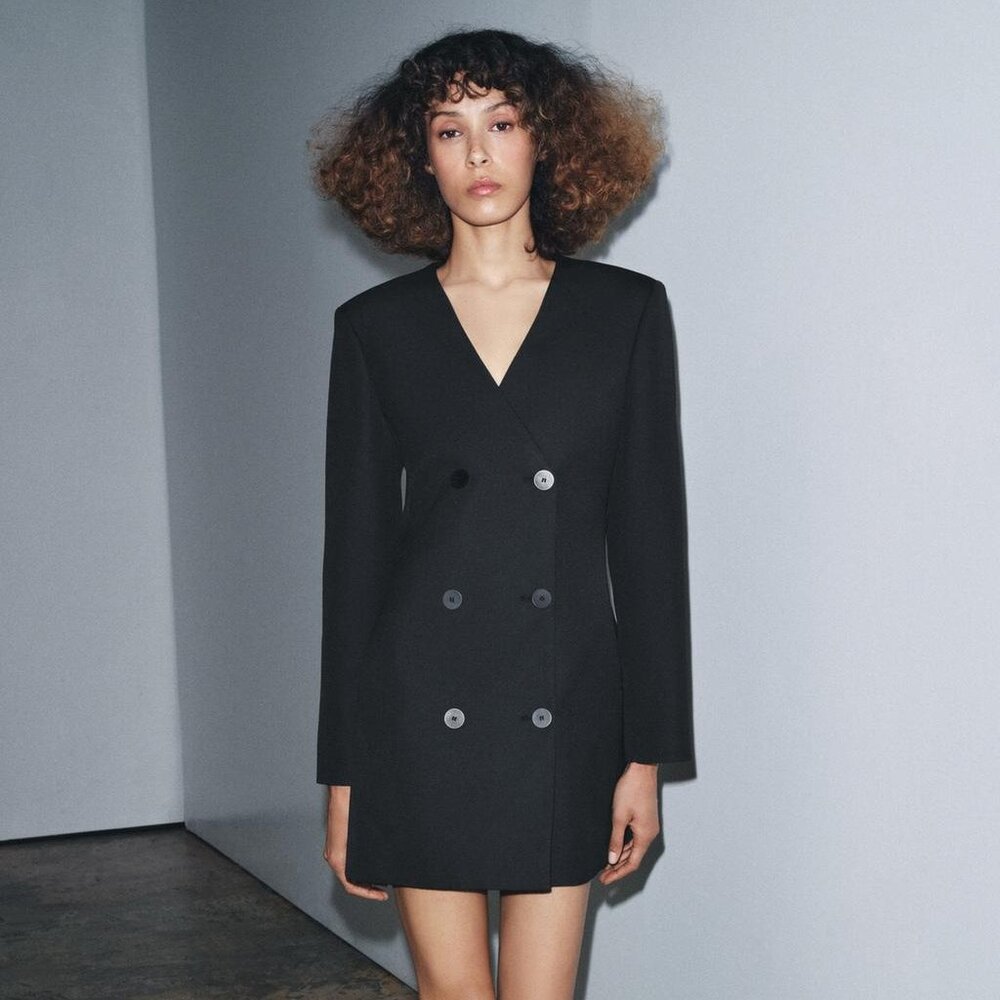 ZARA DOUBLE BREASTED BLAZER DRESS ZW COLLECTION Size M NWT